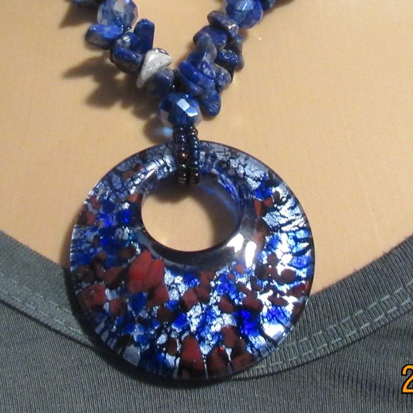 Handmade Glass Bead Necklace - Picture 3 of 7